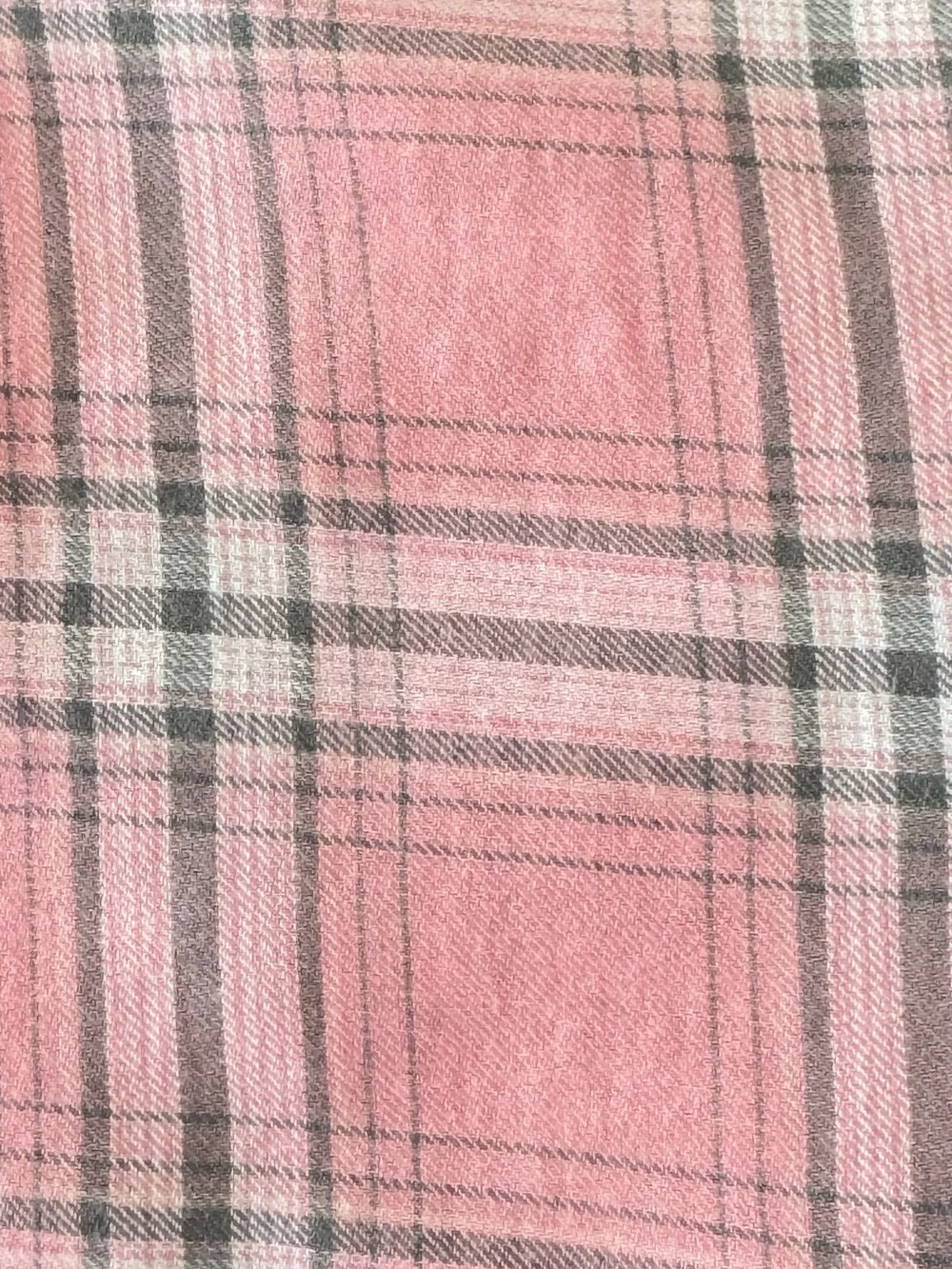 Girls Justice Lightweight Pink Plaid Flannel Button-Up Shirt